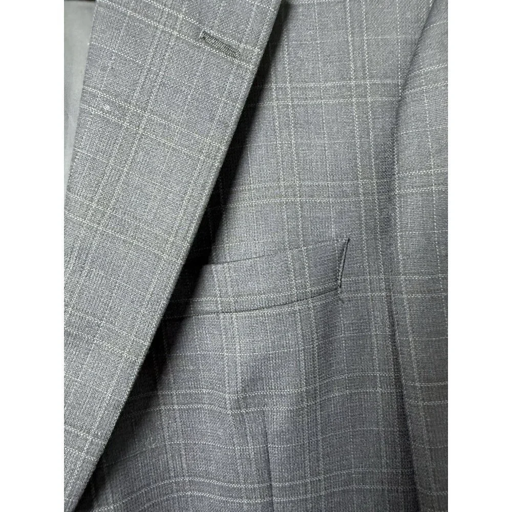 Brooks Brothers Regent E Thomas Full Canvas Sport Coat Blazer Navy Plaid 42S